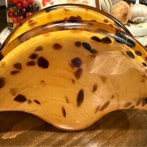 Beautiful blown glass napkin holder.